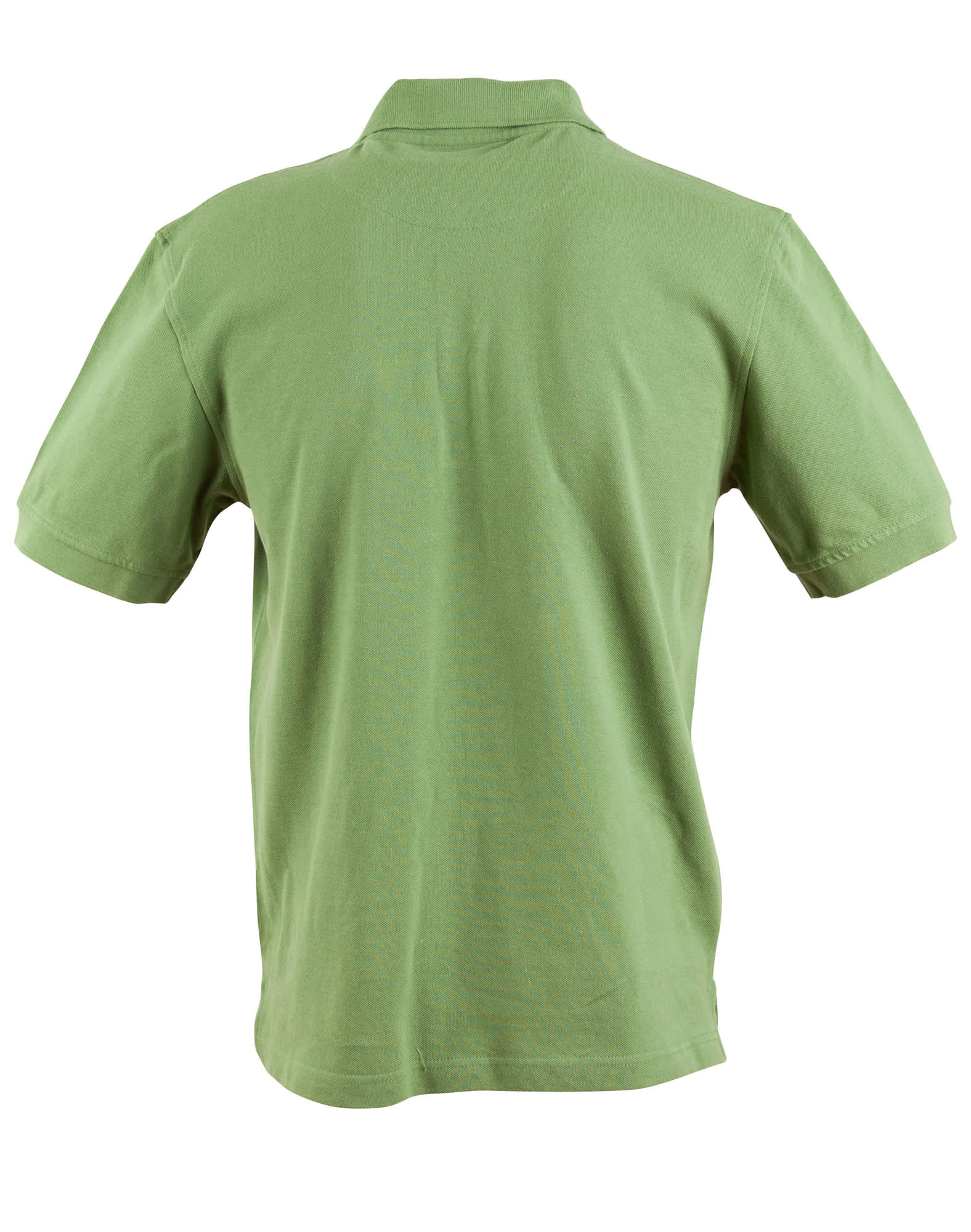 A green Men's Longbeach Polo shirt with a classic collar and short sleeves, featuring an iconic logo.
