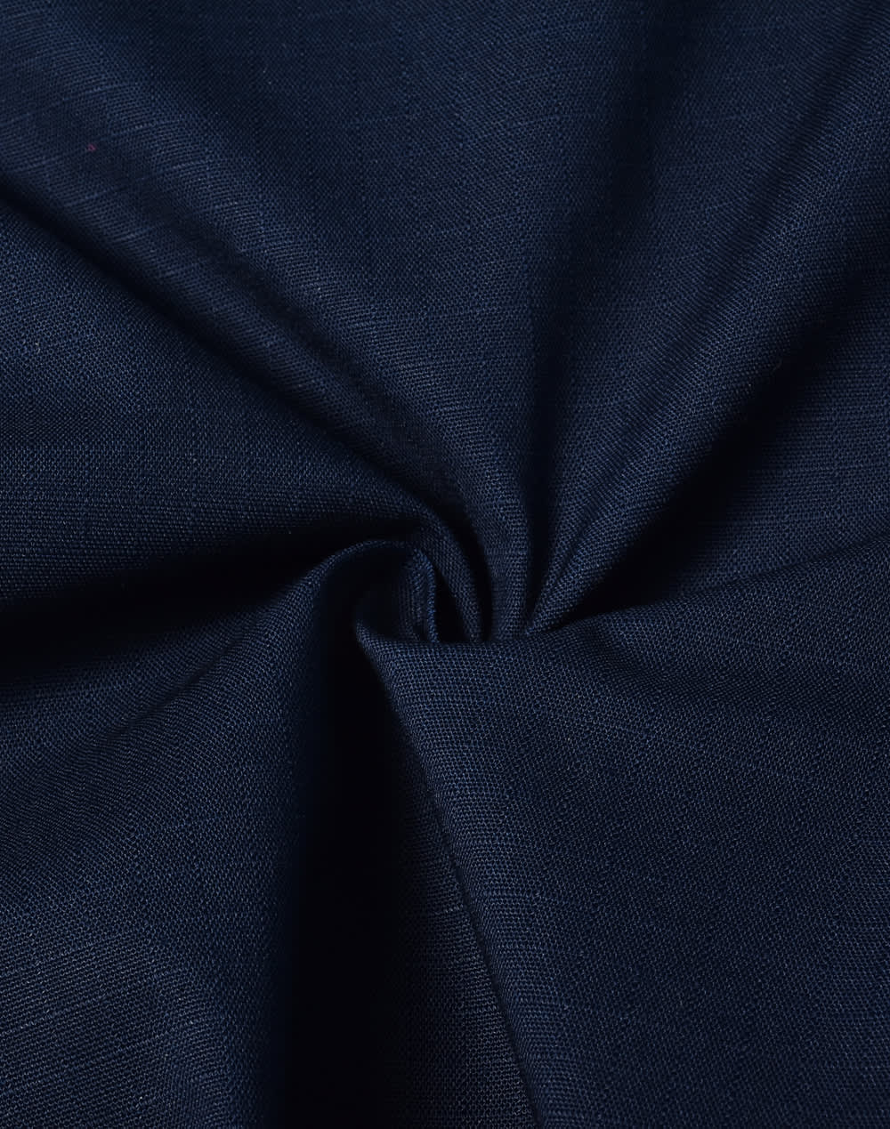 A fabric swatch of navy Rip-Stop Poly/Cotton stretch material, showcasing its texture and weave.