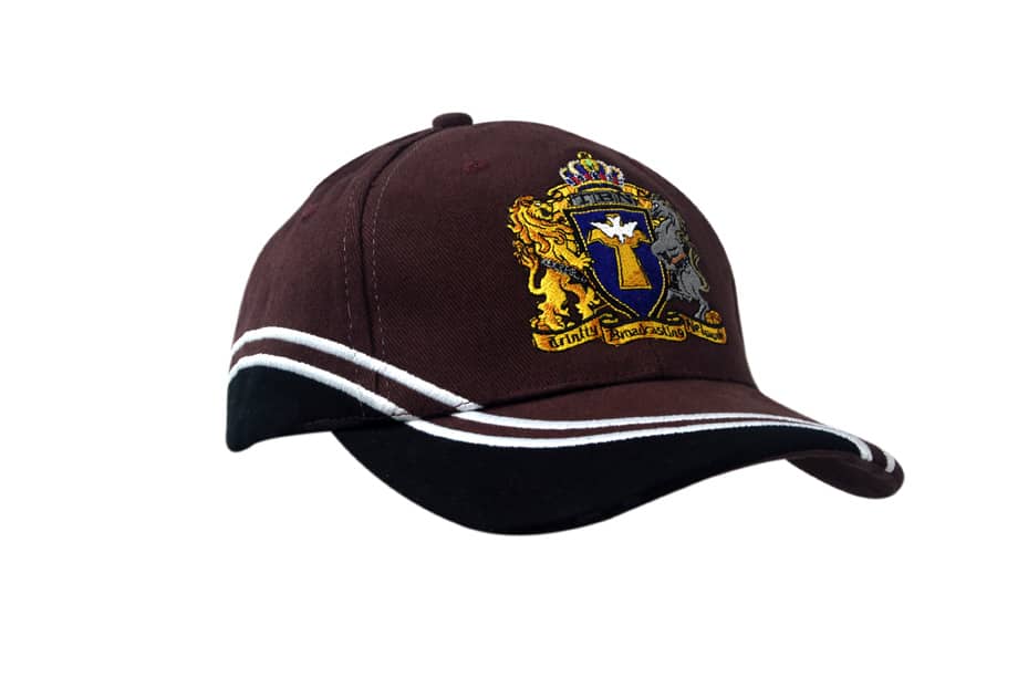 Brushed heavy cotton cap in brown with a logo patch on the crown and peak, featuring black and white accents.