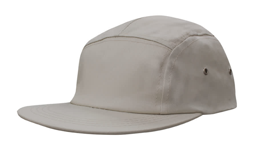 A maroon and black cotton twill cap with a square front and side ventilation holes. It features a logo on the front.