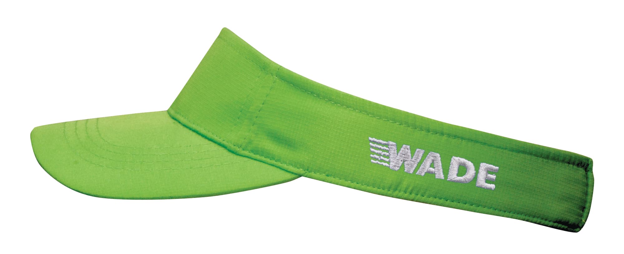 A green ripstop visor featuring a wide brim and a branded logo on the band.