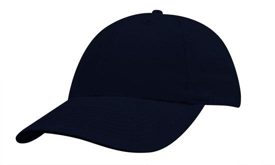 A navy blue youth cap with a curved brim, featuring a logo on the front.