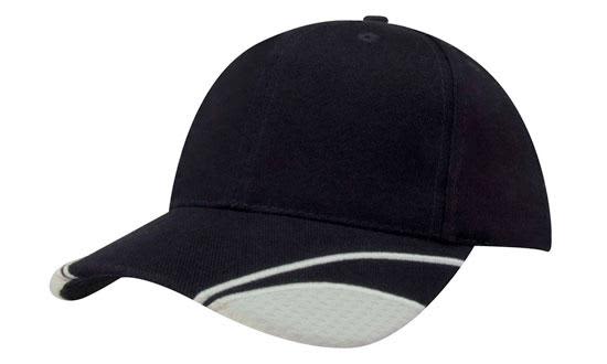 A black cap featuring mesh inserts on the peak and a logo. It has a curved brim and a structured fit.
