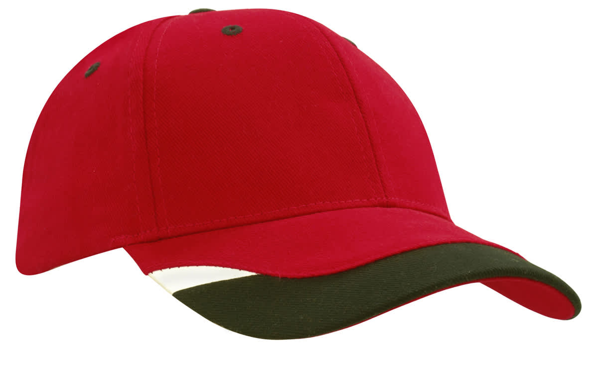 A grey cap with black peak inserts and printed trim. The cap features a logo on the front.