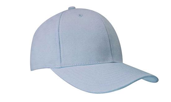 A light blue brushed heavy cotton cap with a curved brim and a logo on the front.