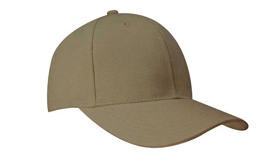 A brushed heavy cotton cap in a light beige shade, featuring a curved brim and a simple design with a logo.