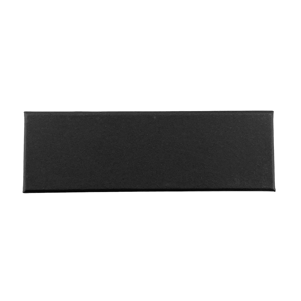 A black cardboard box designed to hold two pens, featuring a simple, sleek design.
