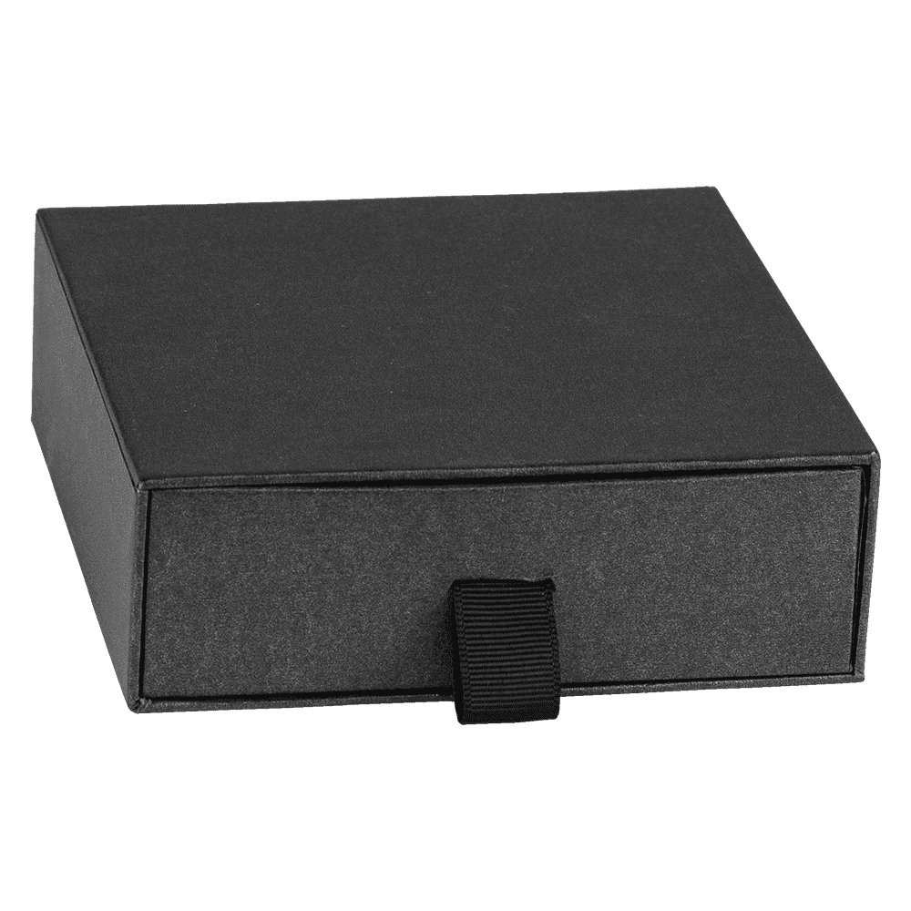 A grey box with a pull tab, featuring a sleek, minimalist design suitable for packaging products.