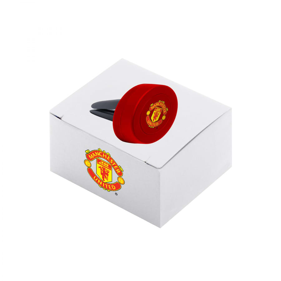 A red universal magnetic car mount with a branded logo, displayed on a white box.