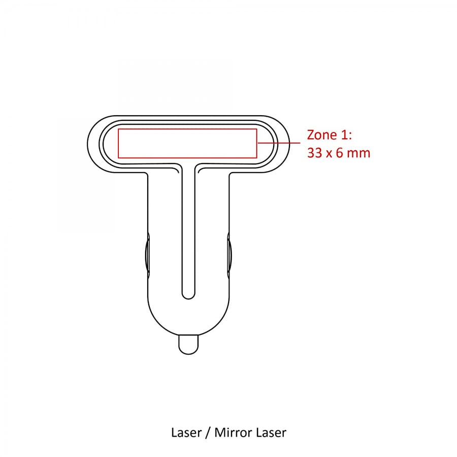A diagram of a universal magnetic car mount in black, showing its dimensions and design features.