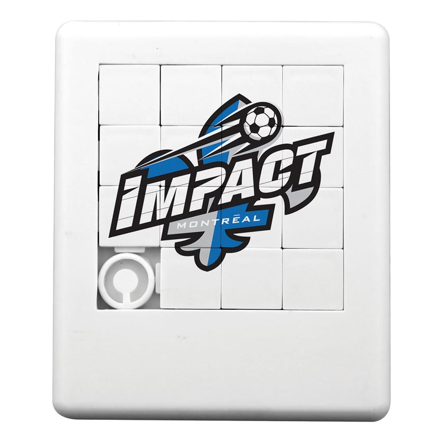 A white classic puzzle game with a logo featuring a soccer ball and the word 