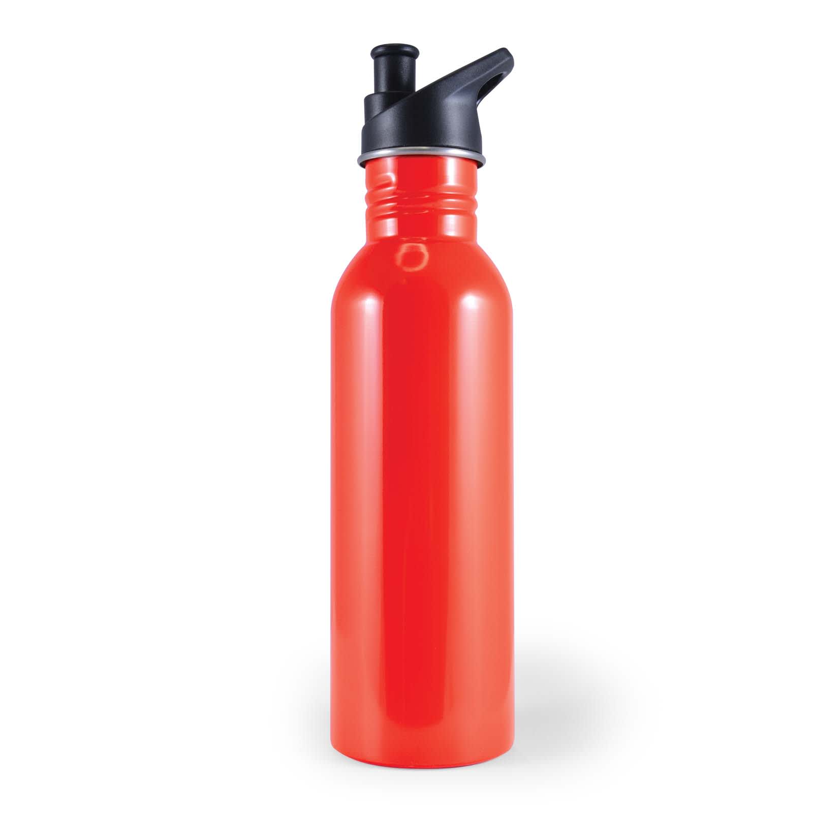 A drink bottle in a vibrant blue color featuring a black spout and lid.