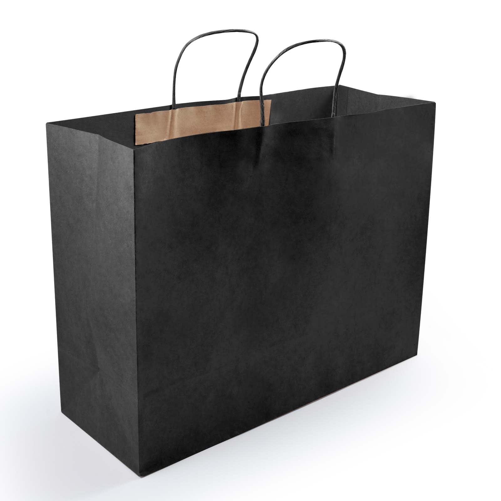 A large brown paper bag with two handles, featuring a smooth surface and no visible text or branding.