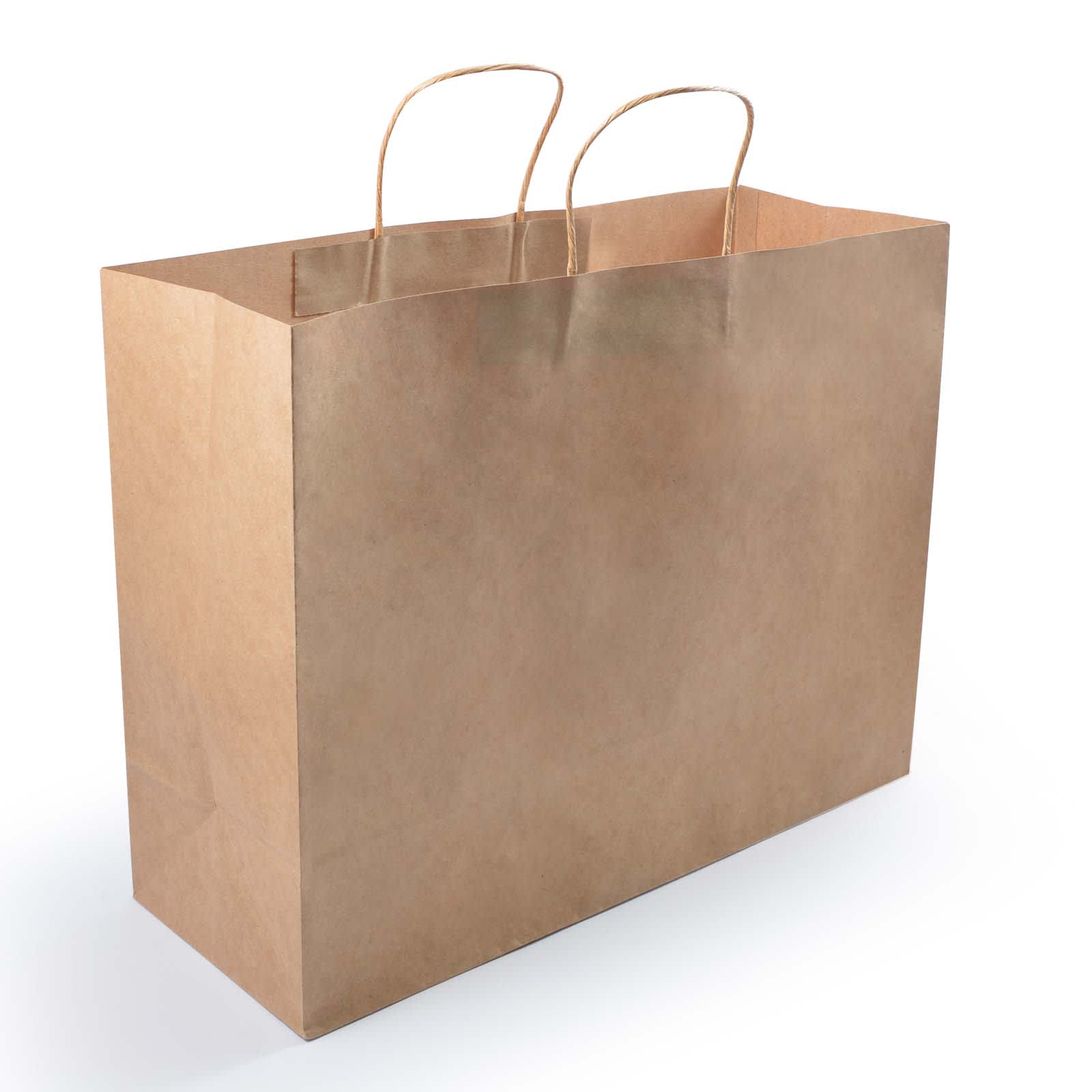 A plain white extra-large paper bag with two handles, designed for carrying items.