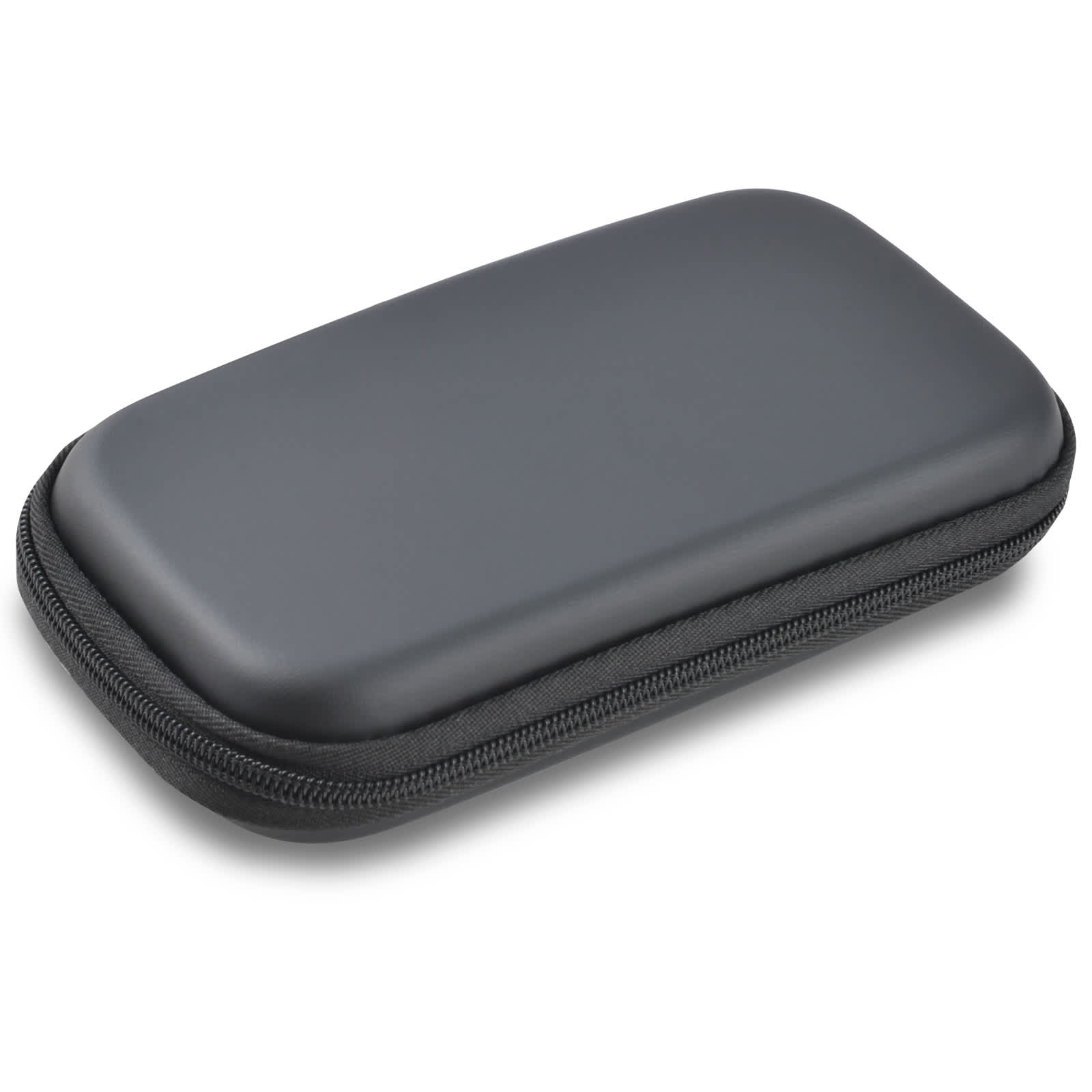 A sleek black carrying case designed for the Sabre Wireless Power Bank, featuring a zippered closure.