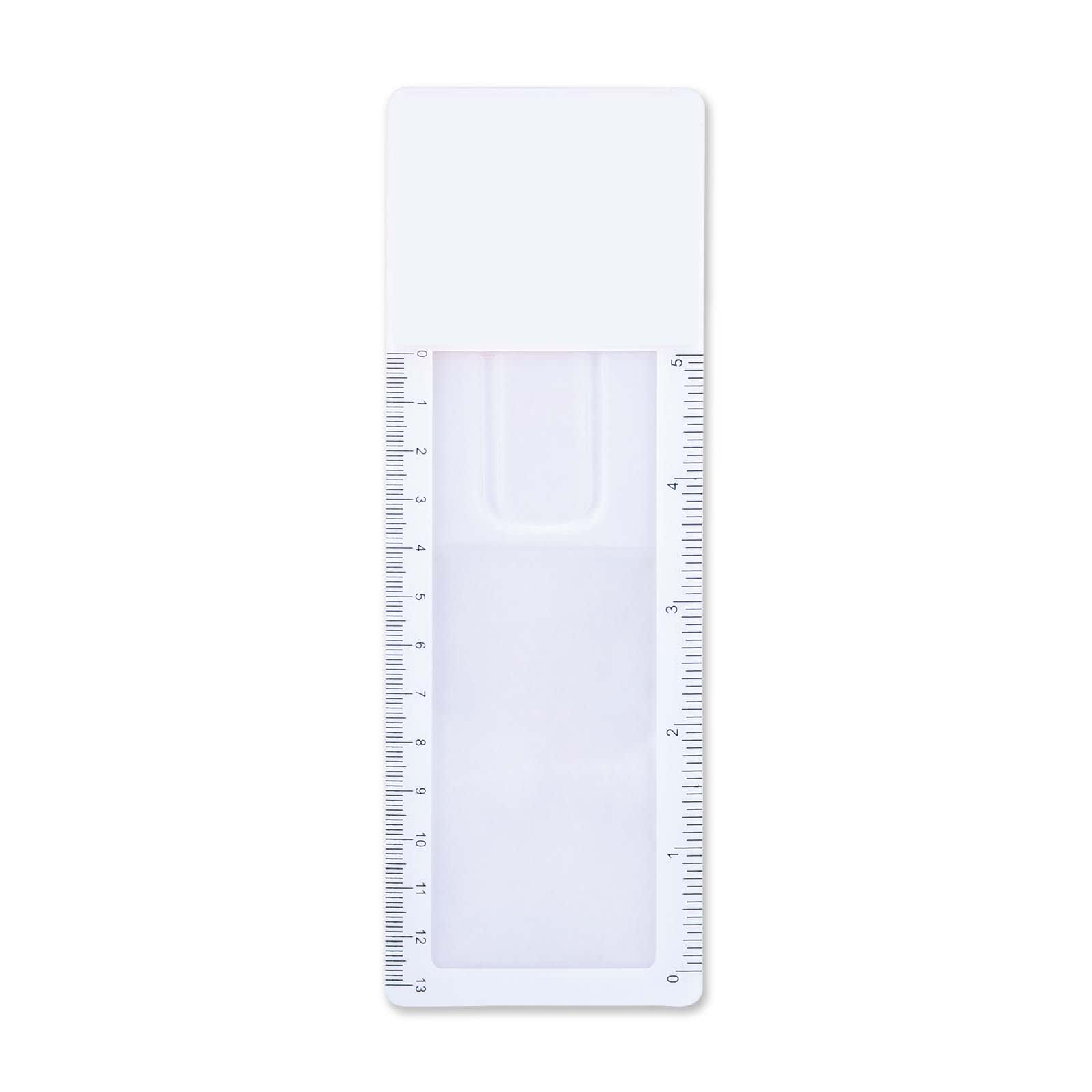 A Focus Bookmark Magnifier Ruler featuring a transparent magnifying section with measurement markings along one edge.