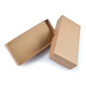 A small natural brown gift box with a removable lid, featuring a plain design and sturdy construction.