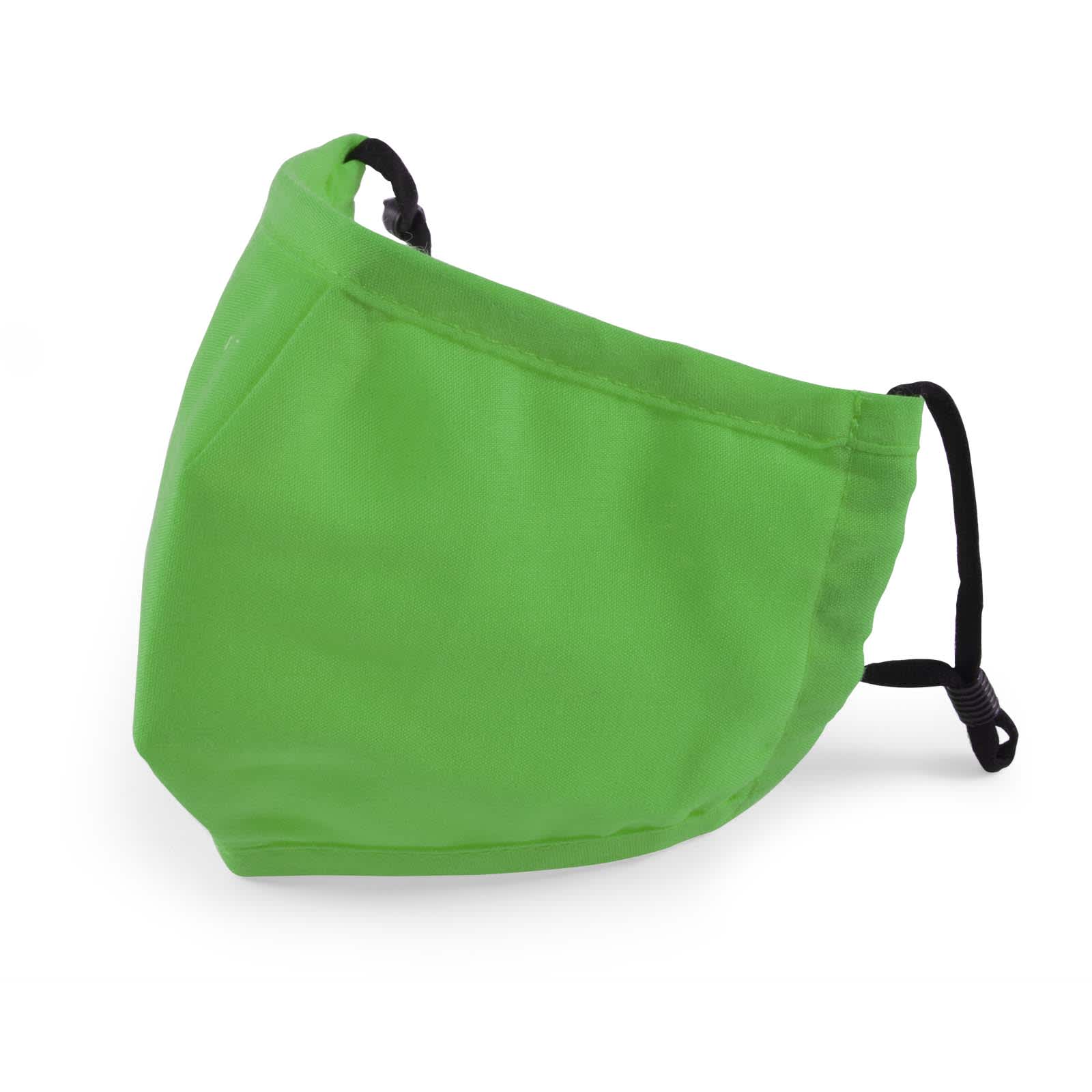 A green Deluxe Children's Face Mask with adjustable ear straps.