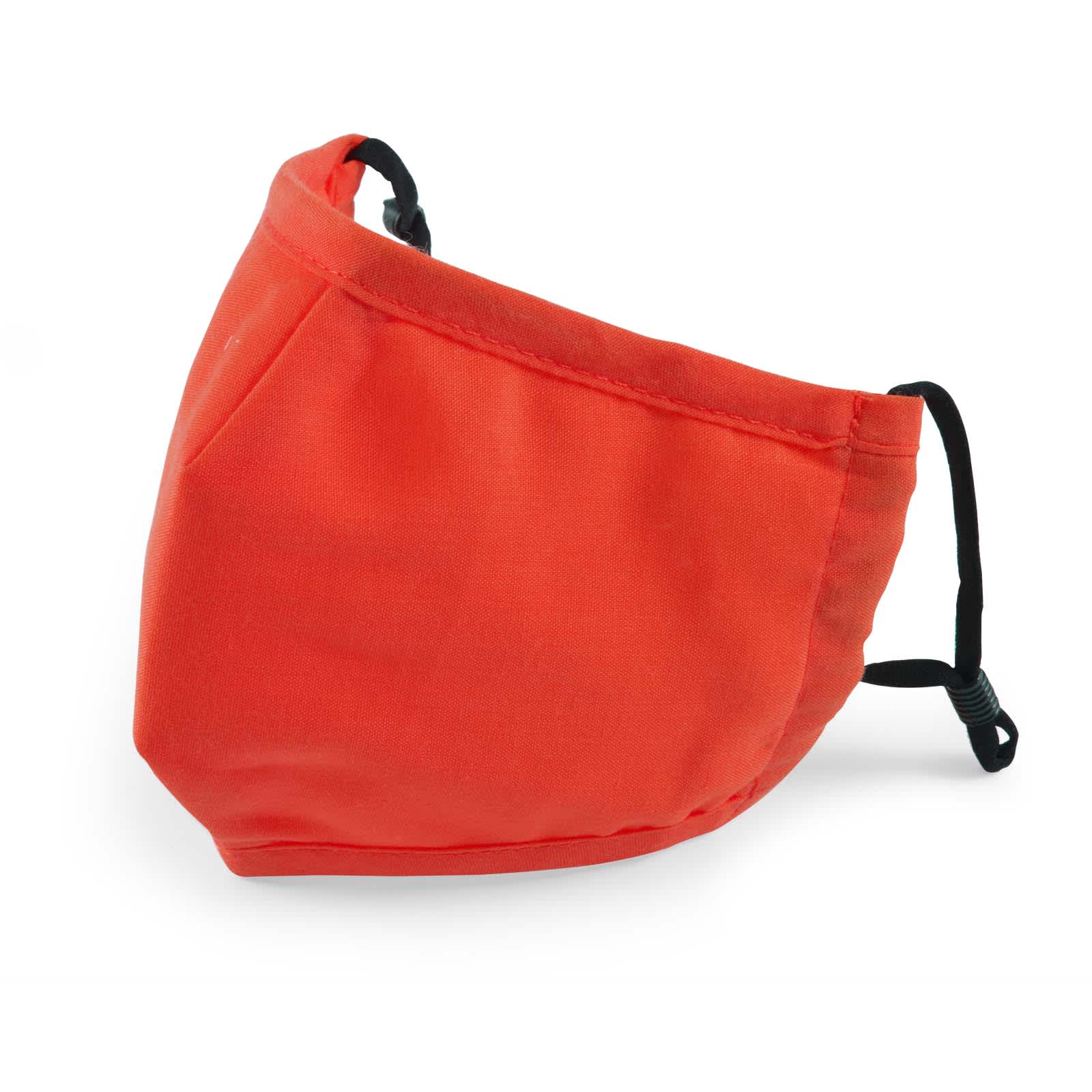 A Deluxe Children's Face Mask in vibrant red color, designed for comfort with adjustable ear straps.