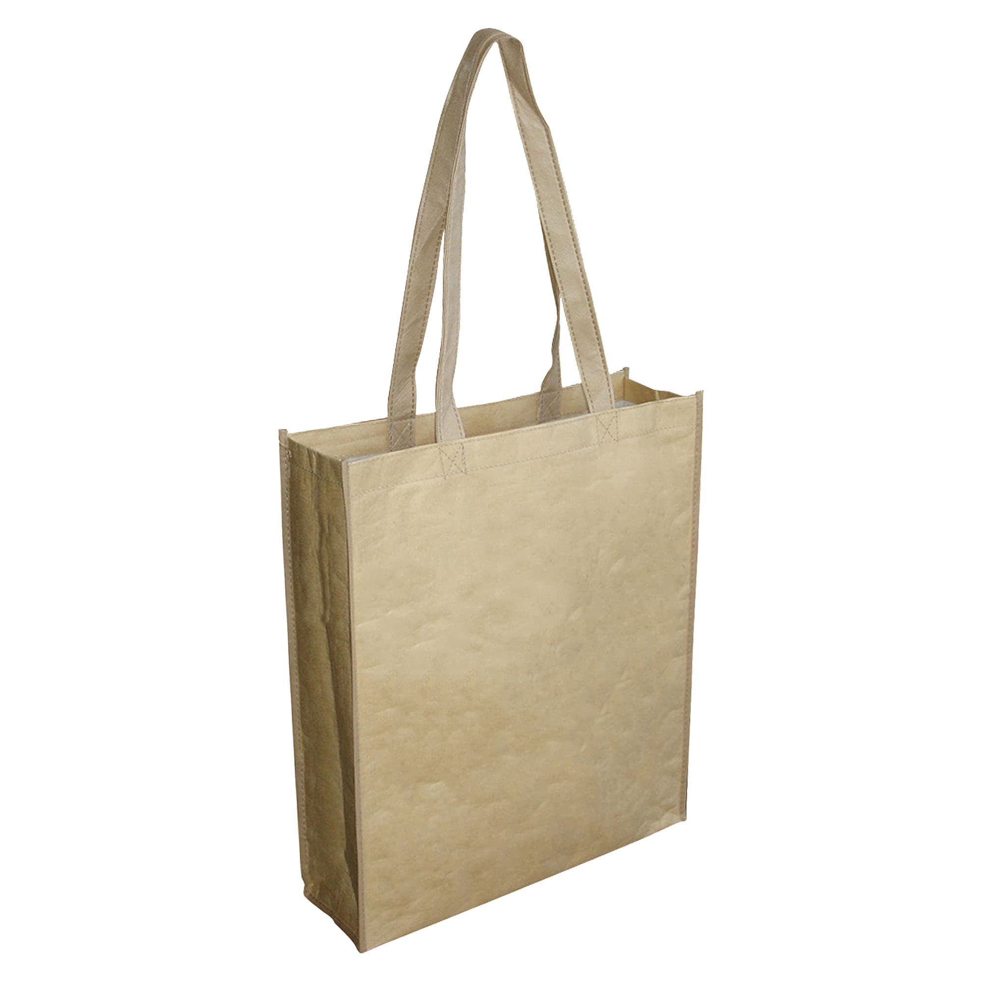 A large brown paper bag with handles and a wide gusset, featuring a simple design and no visible branding.