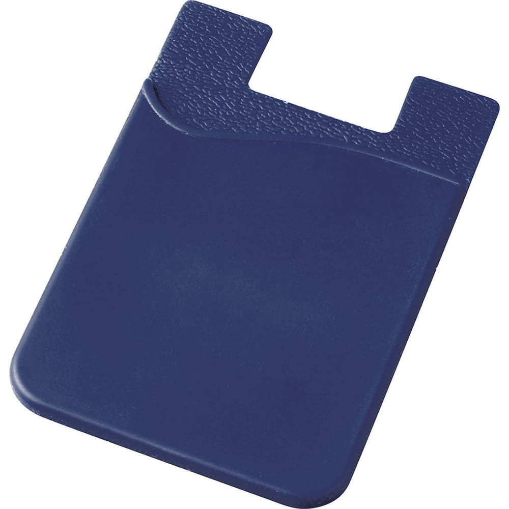 A navy blue slim silicone card wallet with a textured surface and a cut-out for easy access.
