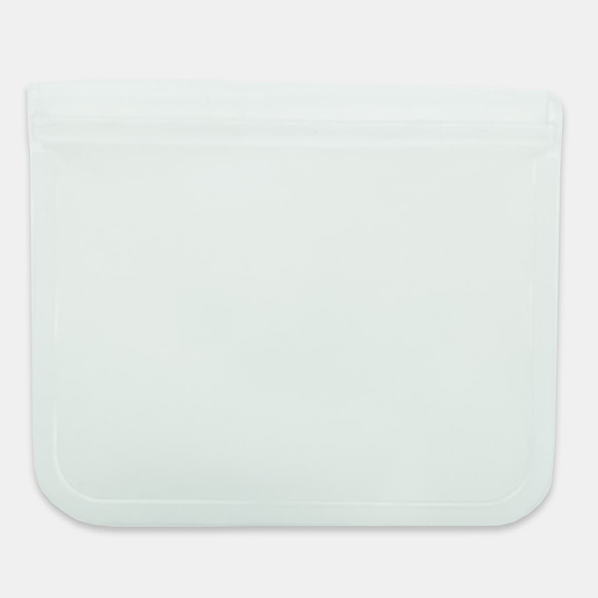 A clear PEVA reusable food storage bag with a zip closure, measuring 21.5 cm x 18 cm. Ideal for various storage needs.