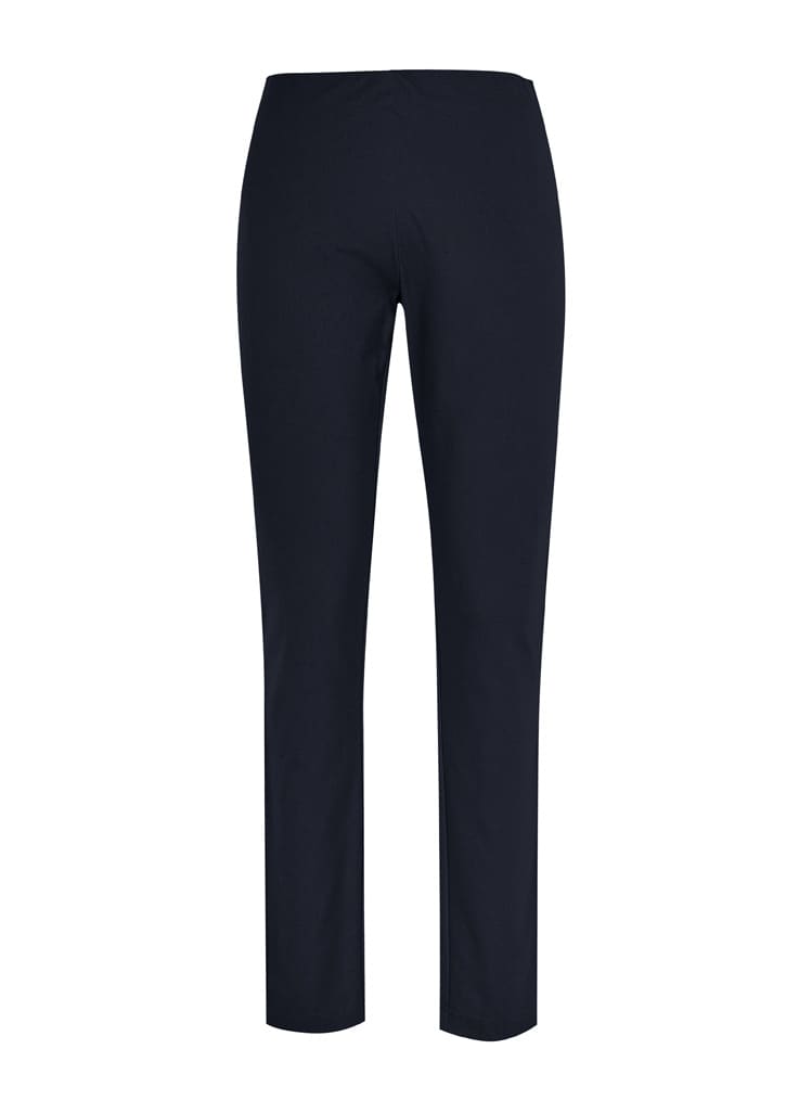 Women’s Bella Pant in navy, featuring a slim fit design and an elastic waistband. It has a small logo on the back.