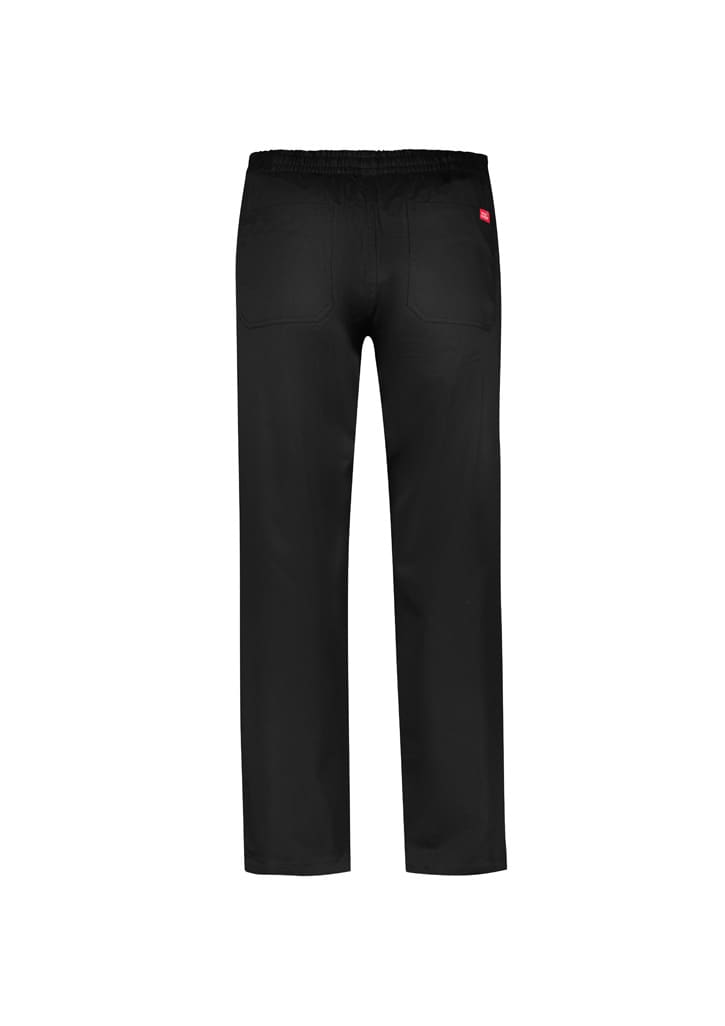 Black women's dash pants with an elastic waistband and two back pockets, featuring a logo on the back.