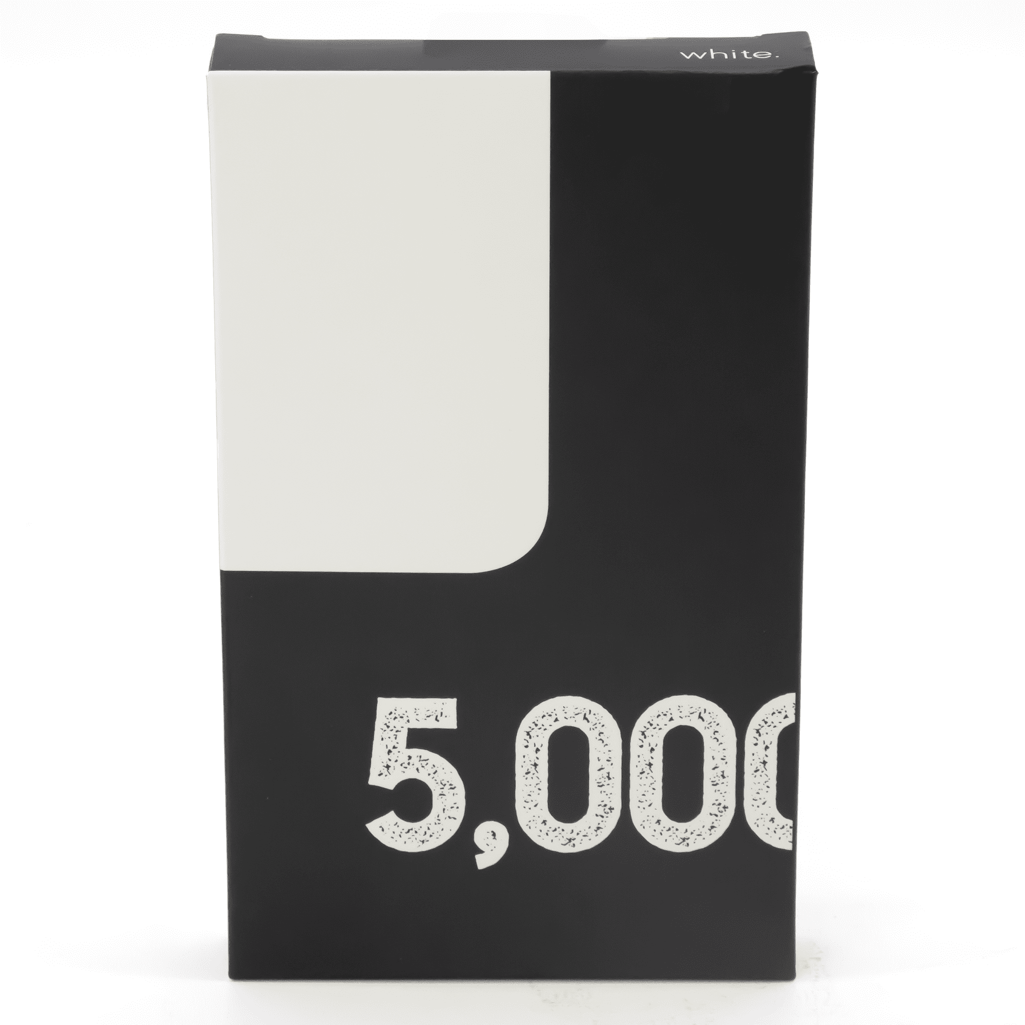 A black and white packaging box for the Zap Pack powerbank, labelled with '5,000mAh'.