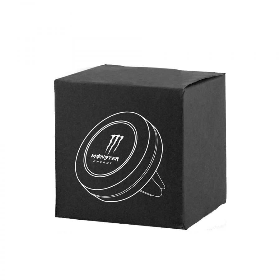 A black box packaging of a Universal Magnetic Car Mount featuring a logo on the front.
