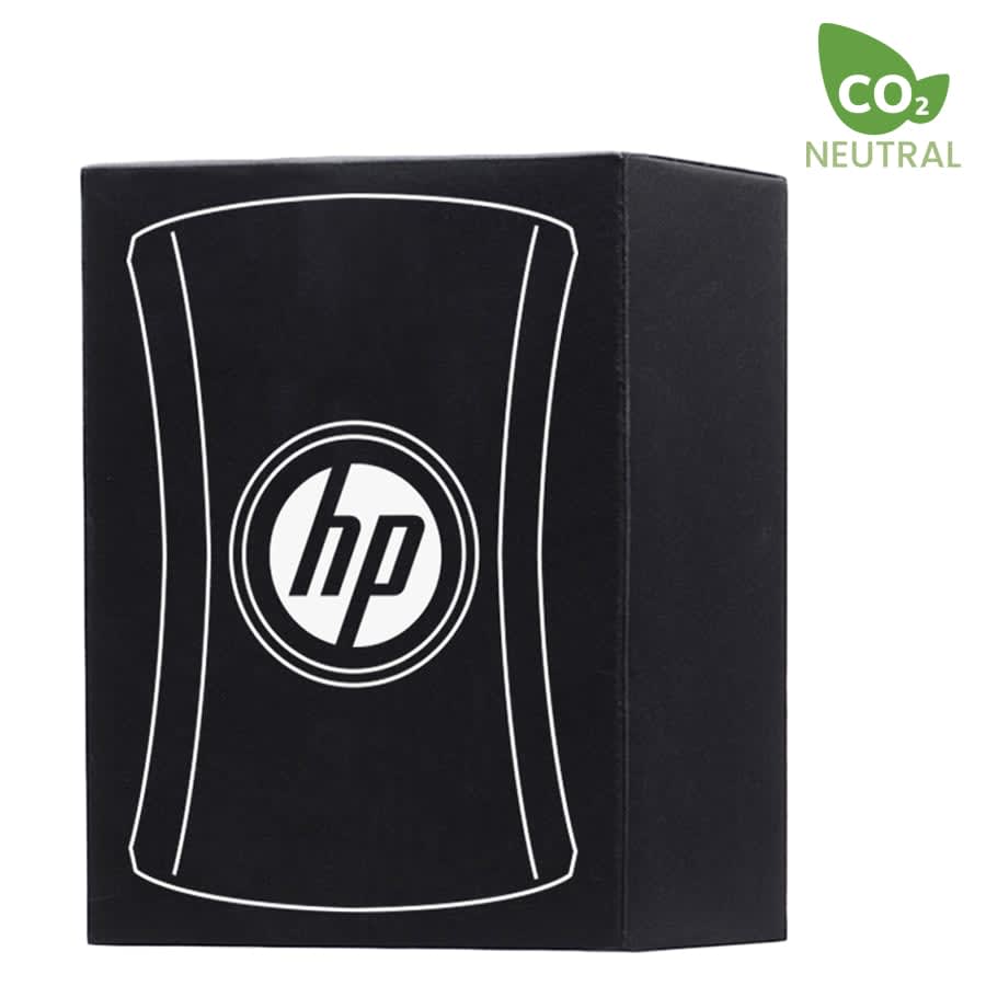 A black cable manager with a logo, featuring a sleek design suitable for organising cables.