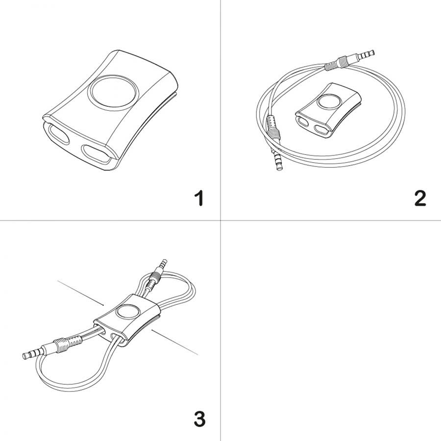 A cable manager designed for phone and technology, featuring a smooth surface and dual cable slots, in a neutral tone.