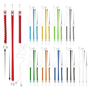Earbud organiser with multiple colour options, featuring a textured design and attached cable. Includes a logo.