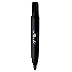 A black permanent marker with a fine tip and a logo on the side.