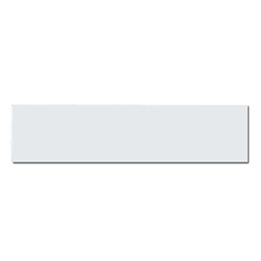 A glossy sticker, measuring 50 x 210mm, in a light shade with a smooth finish and a logo present.