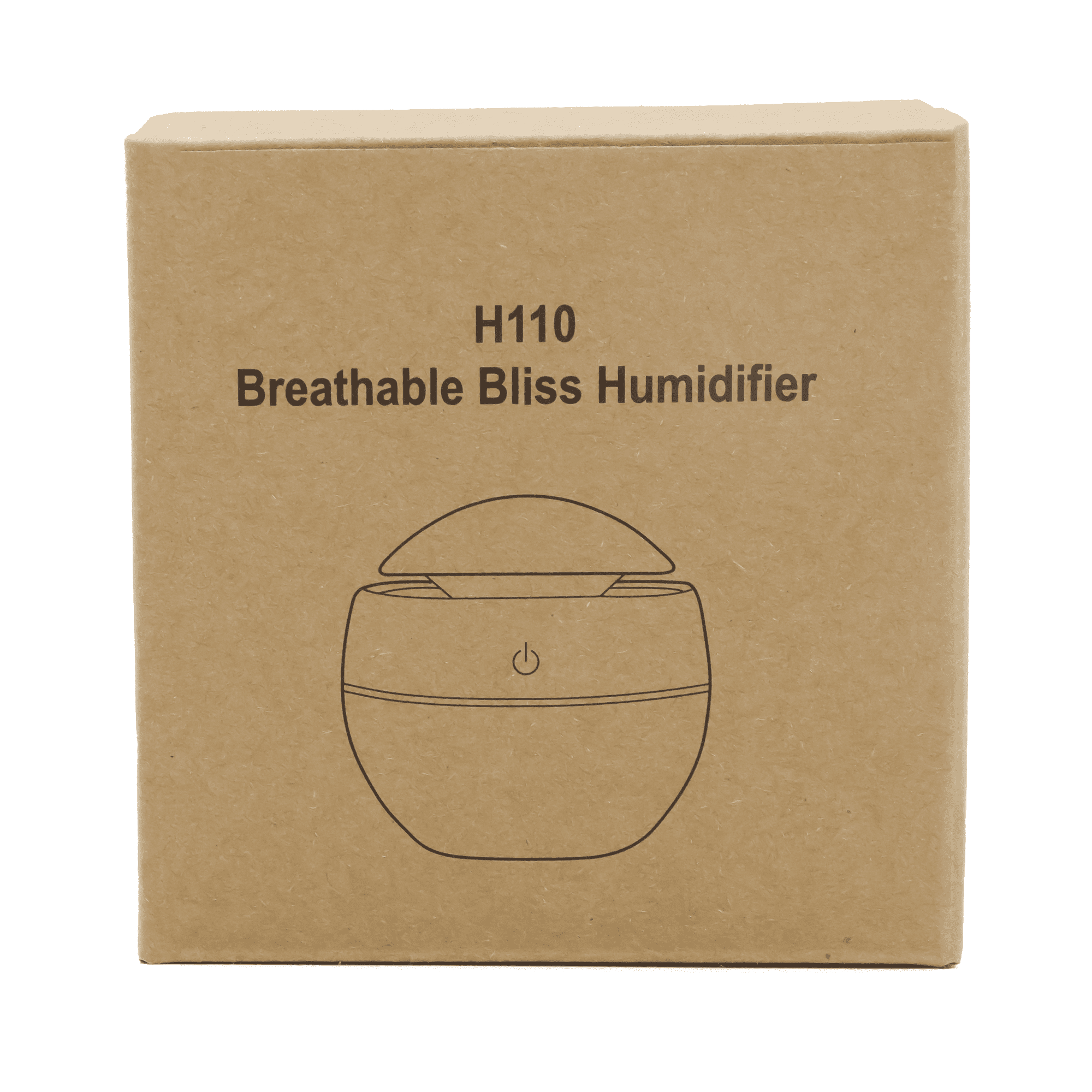 A light brown box with a simplistic illustration of a round diffuser and a logo, labelled 