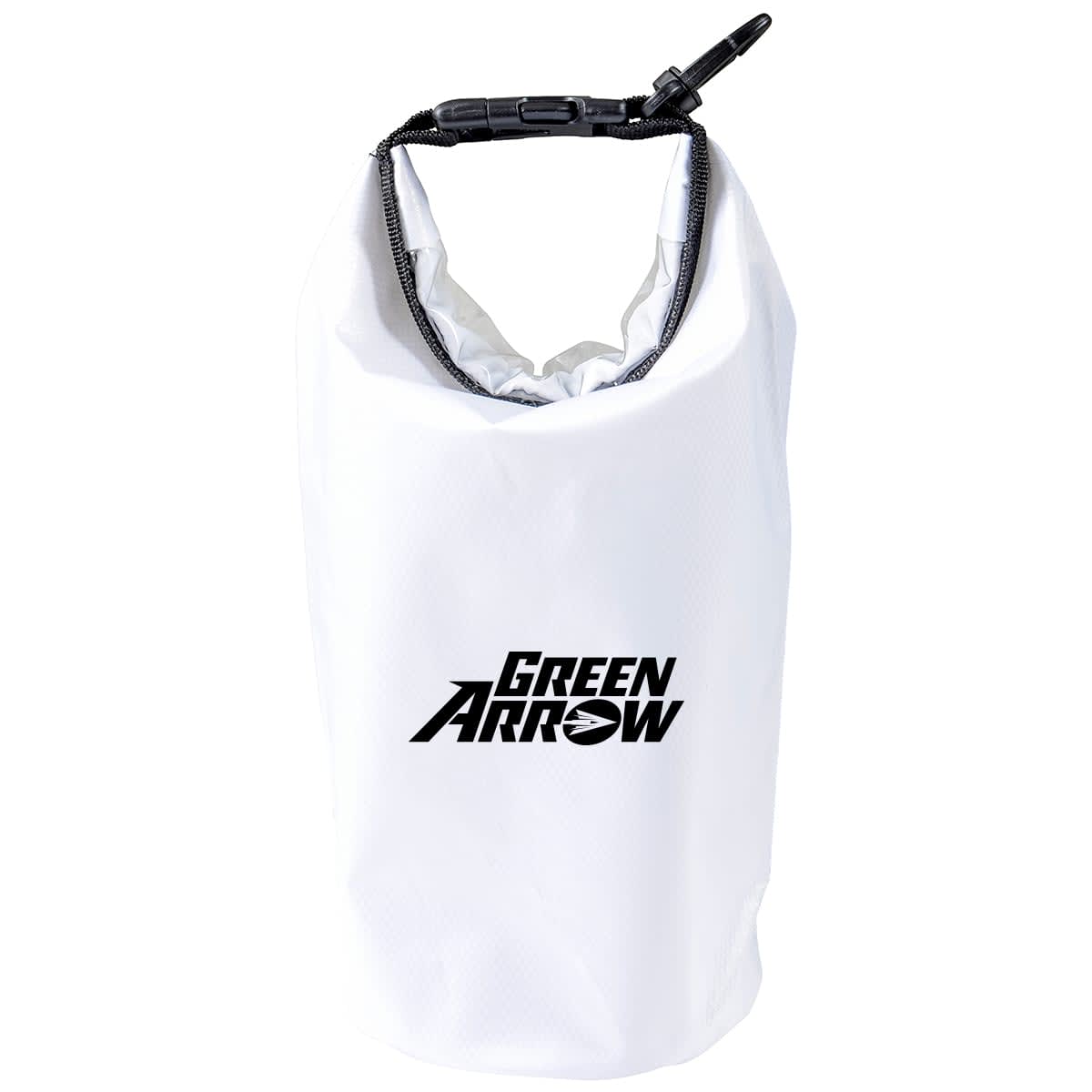 A white 2.5L dry bag with a black logo at the front and a secure closure at the top.