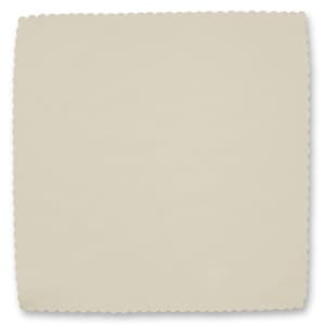 A beige microfibre cleaning cloth with scalloped edges, suitable for phone and technology cleaning.