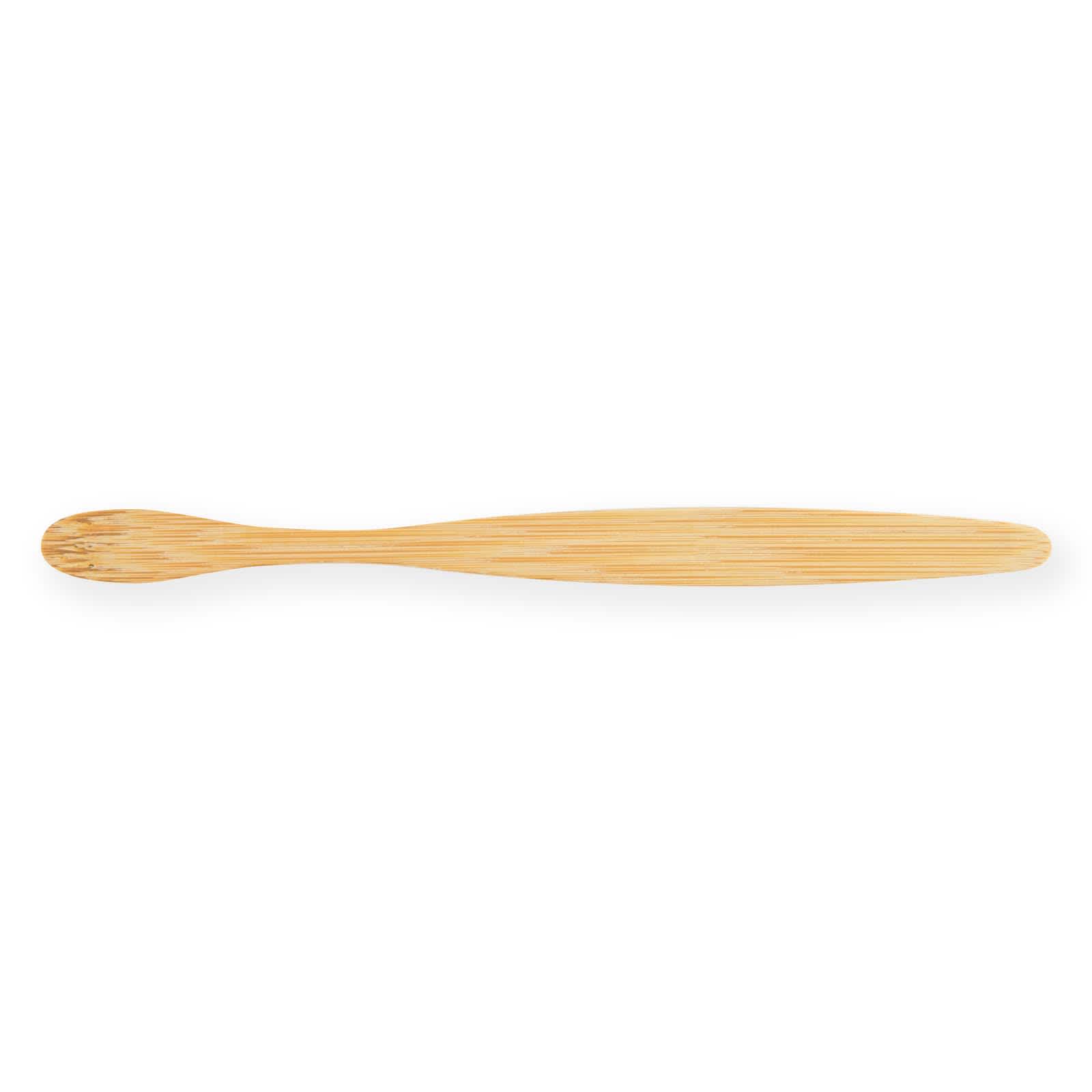 A bamboo toothbrush, featuring a sleek and environmentally friendly design.