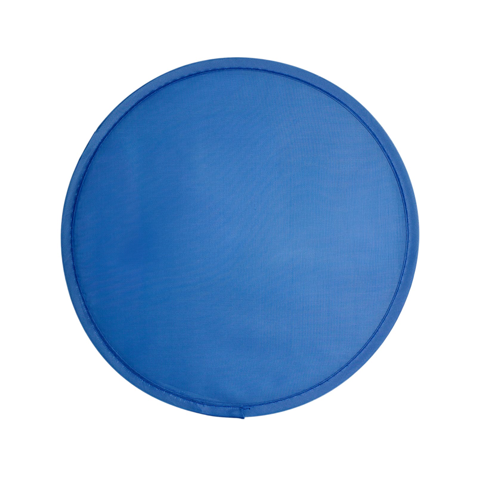 A circular blue mesh product with a smooth surface, designed for outdoor activities.
