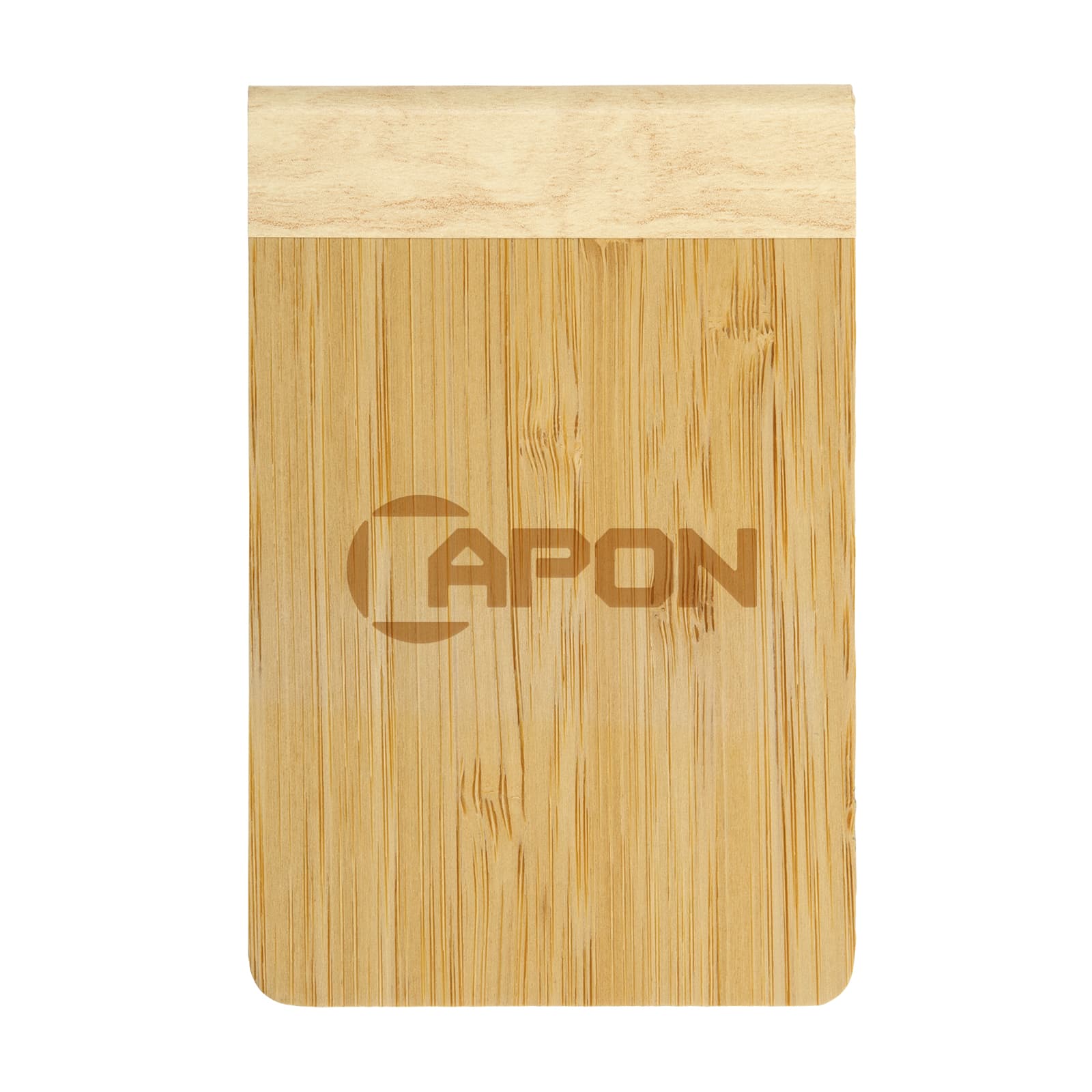 A bamboo notebook featuring a natural wood finish and a simple, elegant design.
