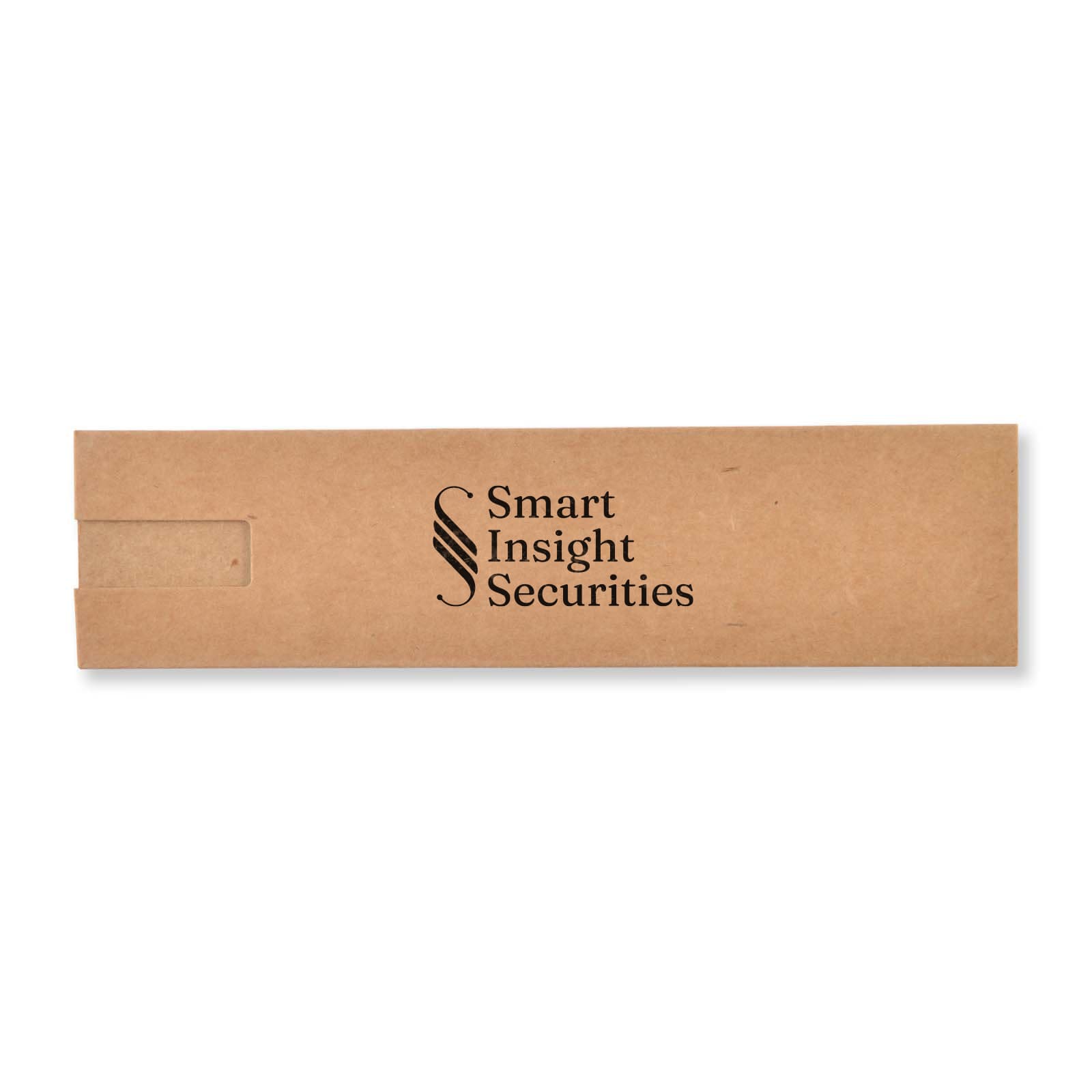 A stylus pen with a branded cardboard packaging labeled 