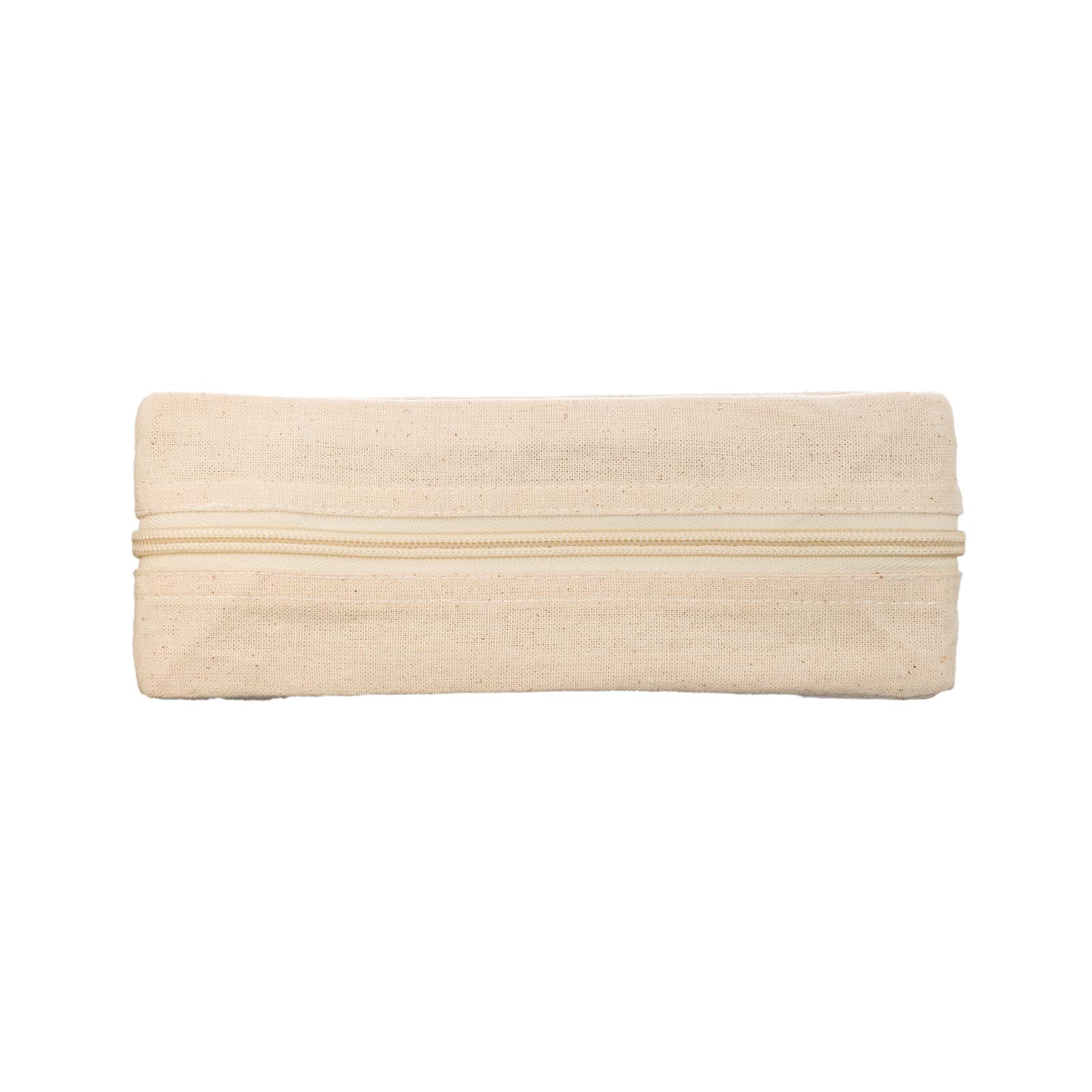 A cork utility case in a natural beige color, featuring a zipper closure.