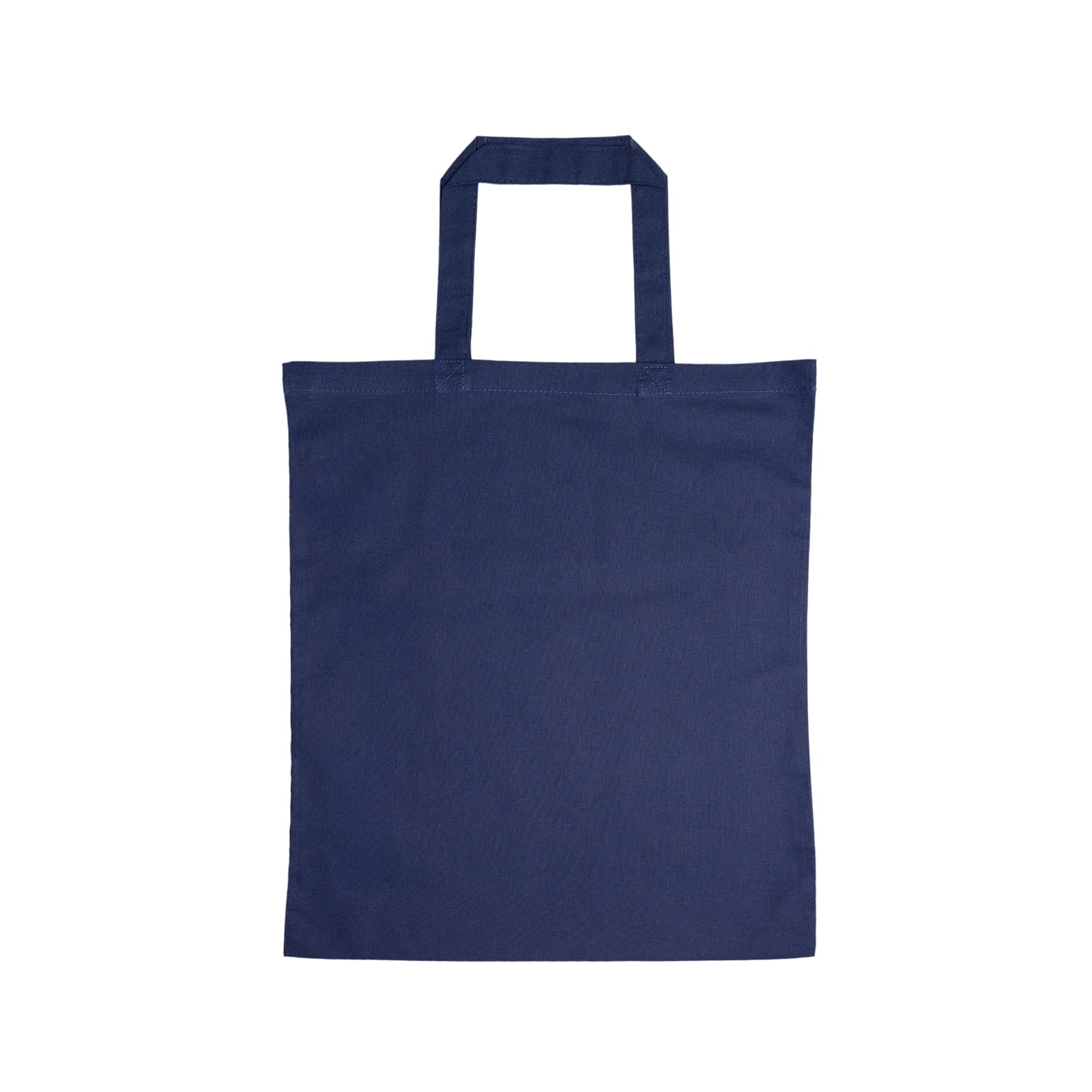 A short handle tote bag made of coloured cotton, featuring a plain design and two sturdy handles.