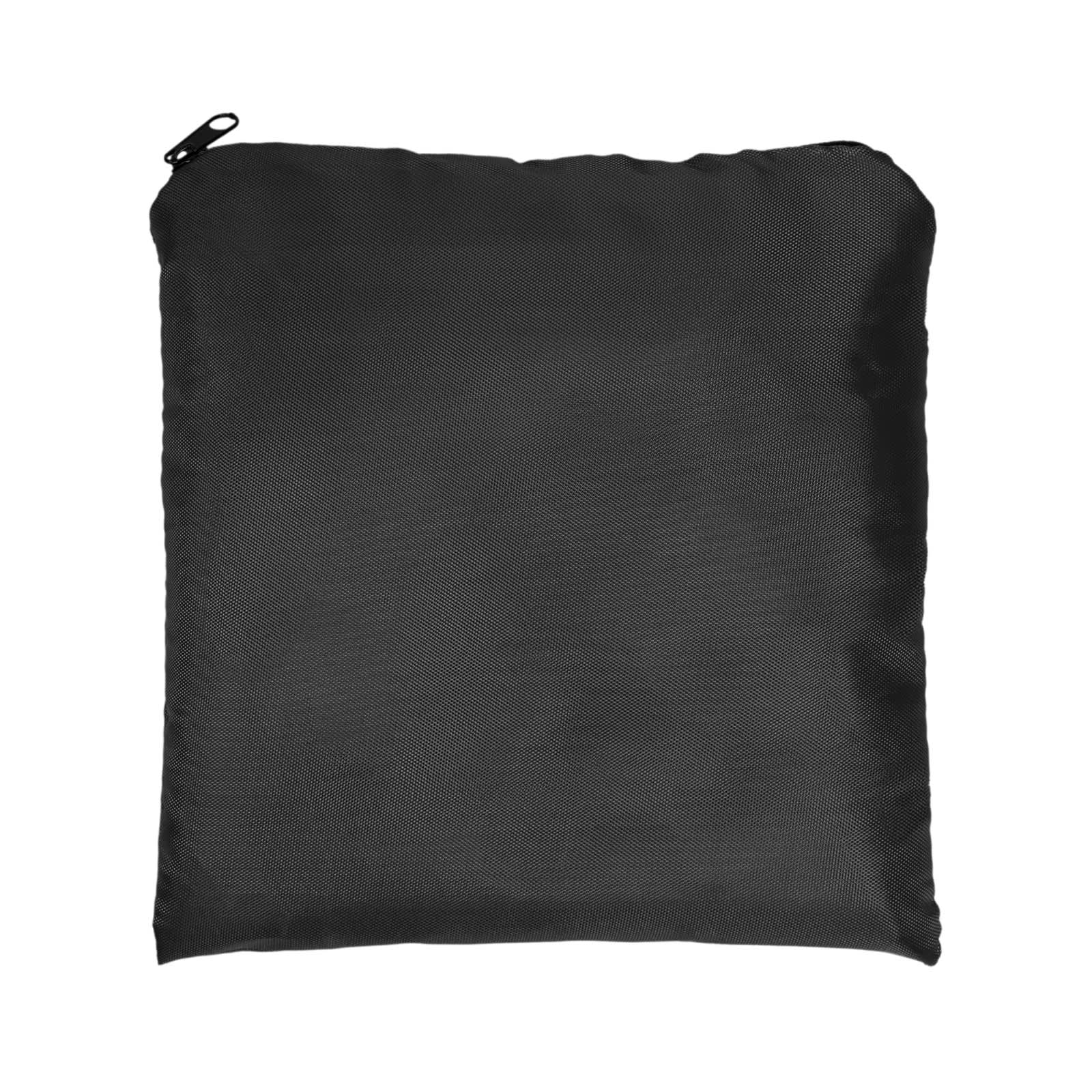 A black Pronto Drawstring Backpack with a simple, sleek design and a top zipper closure.