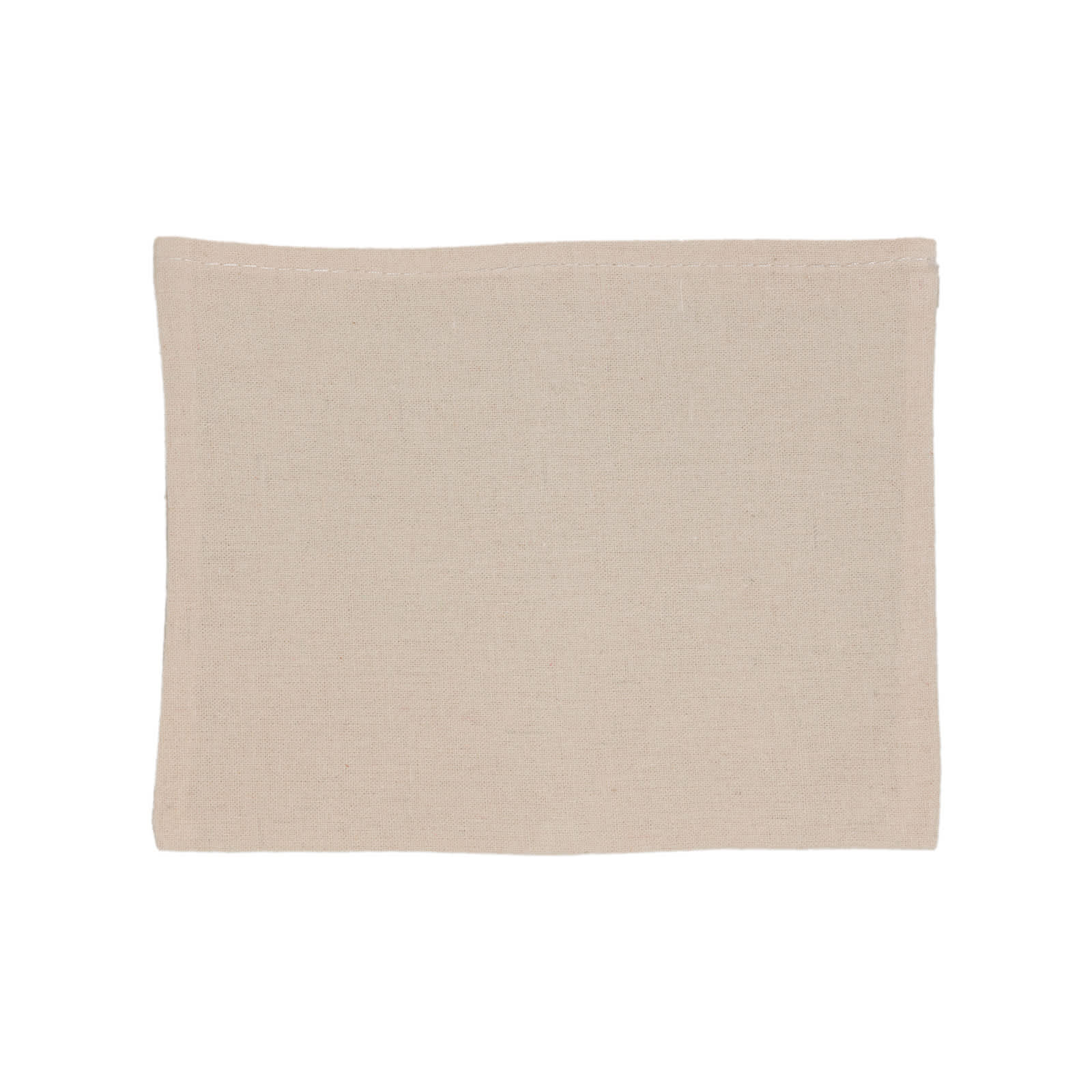 A reusable grocery bag made from natural calico fabric, featuring a flat, folded design.