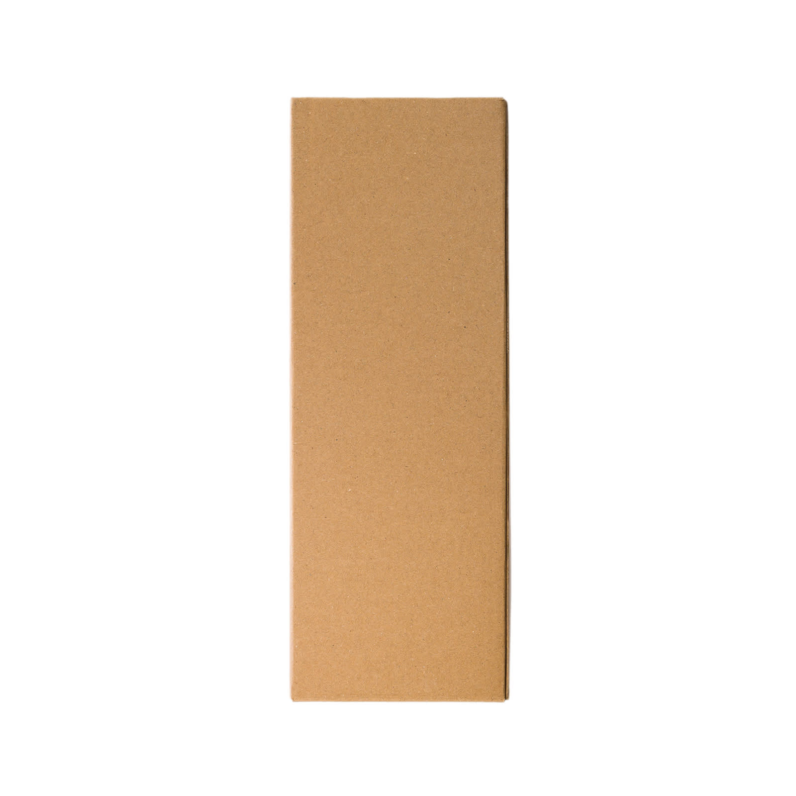A drink bottle packaging in a plain brown cardboard box, featuring a simple rectangular design.