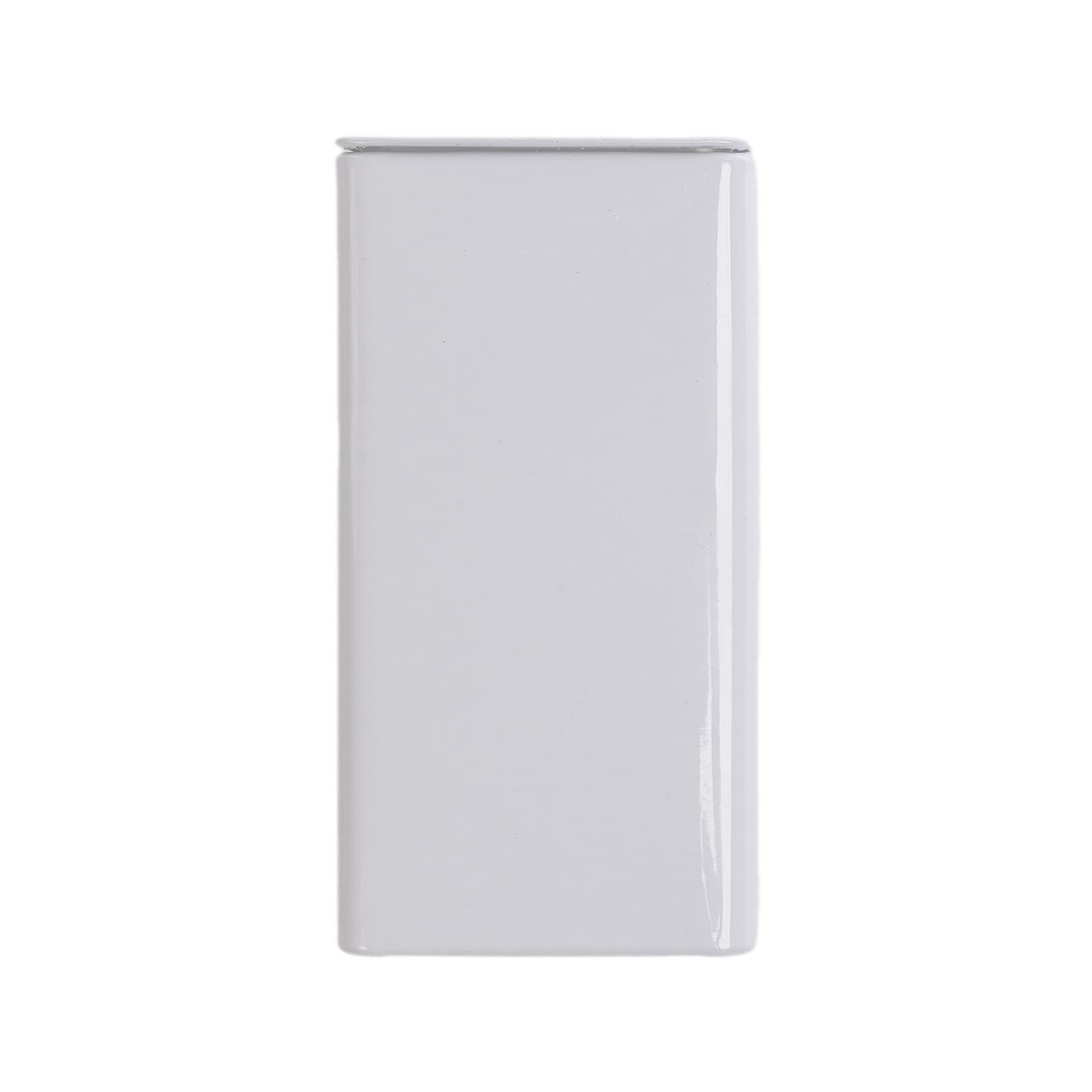 A sleek, rectangular flip-top tin in white, designed to hold 25g of spearmint mints.