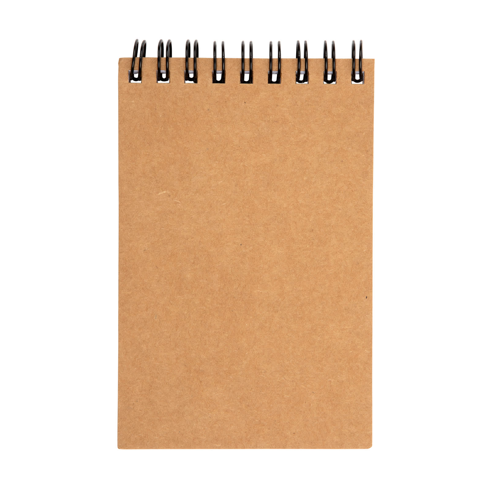 A Survey Spiral Pocket Notebook featuring a plain, brown kraft cover and a spiral binding at the top.