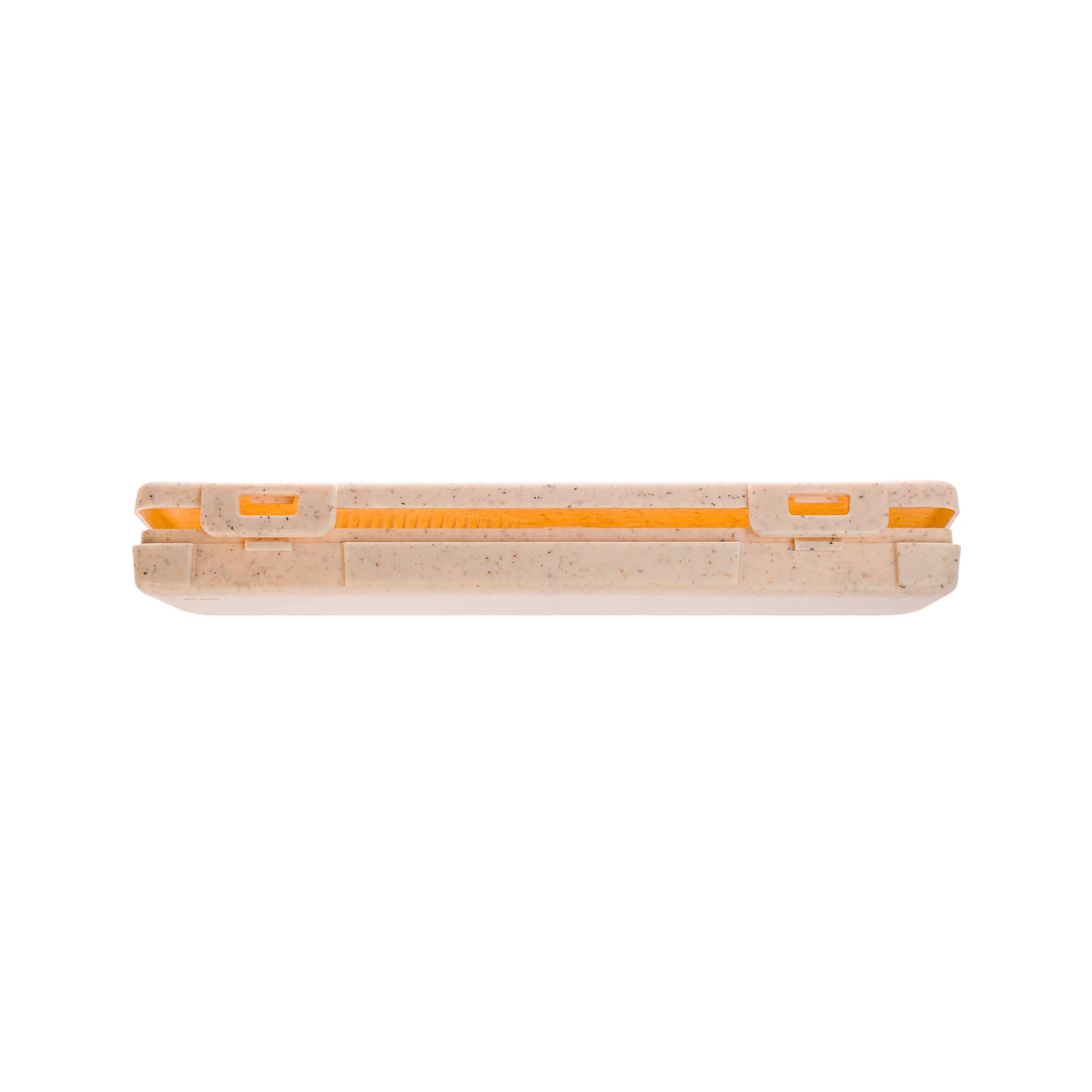 A Ramen Cutlery Set in beige with orange accents, featuring utensils neatly stored in a compact case.